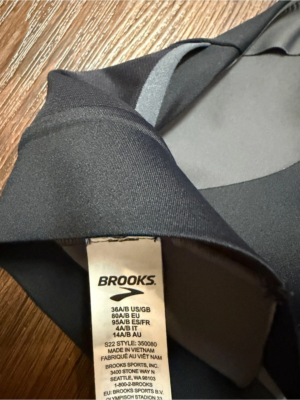 Brooks 3 Pocket Black High-Impact Racerback Sports Bra- Activewear